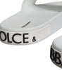 Dolce & Gabbana White Black Sandals Rubber Beachwear Shoes