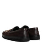 Dolce & Gabbana Brown Suede DG Family Slip On Flats Shoes