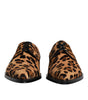 Dolce & Gabbana Brown Leopard Derby Formal Men Dress Shoes