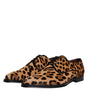 Dolce & Gabbana Brown Leopard Derby Formal Men Dress Shoes