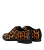 Dolce & Gabbana Brown Leopard Derby Formal Men Dress Shoes