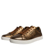 Dolce & Gabbana Gold Leather Logo London Men Sneaker Shoes
