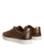 Dolce & Gabbana Gold Leather Logo London Men Sneaker Shoes