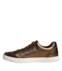 Dolce & Gabbana Gold Leather Logo London Men Sneaker Shoes