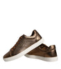 Dolce & Gabbana Gold Leather Logo London Men Sneaker Shoes