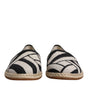 Dolce & Gabbana Black White Stripes Slip On Espadrille Shoes