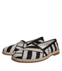 Dolce & Gabbana Black White Stripes Slip On Espadrille Shoes
