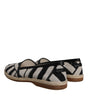 Dolce & Gabbana Black White Stripes Slip On Espadrille Shoes