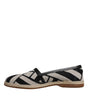 Dolce & Gabbana Black White Stripes Slip On Espadrille Shoes