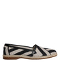 Dolce & Gabbana Black White Stripes Slip On Espadrille Shoes