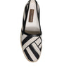 Dolce & Gabbana Black White Stripes Slip On Espadrille Shoes