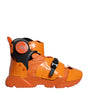 Dolce & Gabbana Orange Multi Panel Chunky High Top Sneakers Shoes