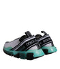 Dolce & Gabbana White Blue Sorrento Slip On Sneakers Shoes
