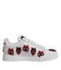 Dolce & Gabbana White Devil Face Portofino Sneakers Shoes