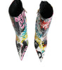 Dolce & Gabbana Multicolor Graffiti Keira Mid Calf Boots Shoes