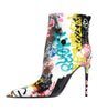 Dolce & Gabbana Multicolor Graffiti Keira Mid Calf Boots Shoes