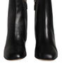 Dolce & Gabbana Black Jackie Leather Mid Calf Boots Shoes