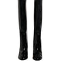 Dolce & Gabbana Black Patent Leather Vally High Boots Shoes