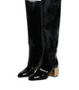 Dolce & Gabbana Black Patent Leather Vally High Boots Shoes