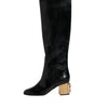 Dolce & Gabbana Black Patent Leather Vally High Boots Shoes