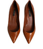 Dolce & Gabbana Brown Leather Kitten Heels Pumps Shoes