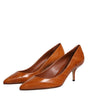Dolce & Gabbana Brown Leather Kitten Heels Pumps Shoes