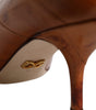 Dolce & Gabbana Brown Leather Kitten Heels Pumps Shoes