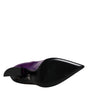 Dolce & Gabbana Purple Black Pointed Ankle Boots Shoes