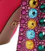 Dolce & Gabbana Pink Nylon Crystal Vally High Boots Shoes