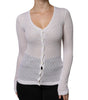 Dolce & Gabbana White Silk Button Down Cardigan Sweater