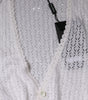 Dolce & Gabbana White Silk Button Down Cardigan Sweater