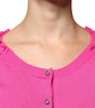 Dolce & Gabbana Pink Wool Button Down Cardigan Sweater