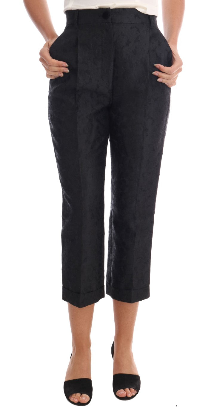 Dolce &amp; Gabbana Elegant High Waist Capri Dress Pants