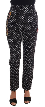 Dolce &amp; Gabbana Elegant Polka Dot Embellished Trousers