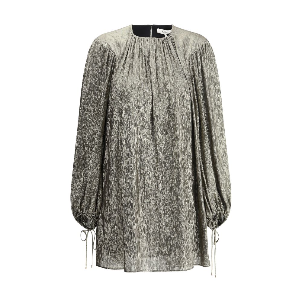 Mini-robe en lamé de soie Chloé