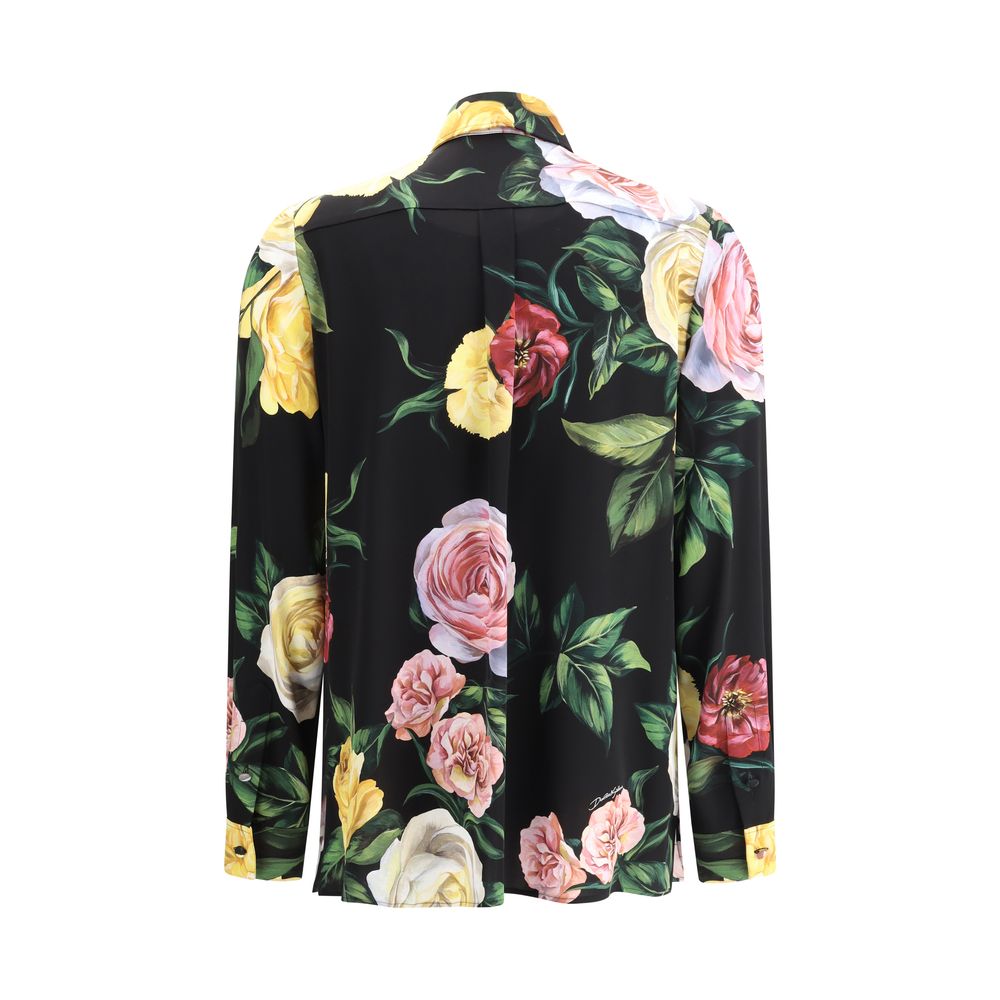 Chemise à imprimé roses et pivoines Dolce &amp; Gabbana