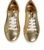Dolce & Gabbana Gold Leather Logo London Men Sneakers Shoes