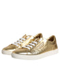 Dolce & Gabbana Gold Leather Logo London Men Sneakers Shoes