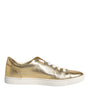 Dolce & Gabbana Gold Leather Logo London Men Sneakers Shoes