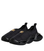 Dolce & Gabbana Black Slip On Wave Low Top Men Sneakers Shoes