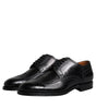 Dolce & Gabbana Black Leather Derby Wingtip Formal Shoes