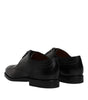 Dolce & Gabbana Black Leather Derby Wingtip Formal Shoes