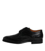 Dolce & Gabbana Black Leather Derby Wingtip Formal Shoes