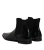 Dolce & Gabbana Black Leather Chelsea Men Ankle Boots Shoes