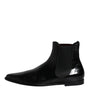 Dolce & Gabbana Black Leather Chelsea Men Ankle Boots Shoes