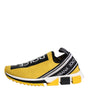 Dolce & Gabbana Yellow Black Slip On Sorrento Sneaker Shoes