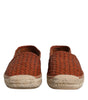 Dolce & Gabbana Maroon Woven Leather Men Espadrille Shoes