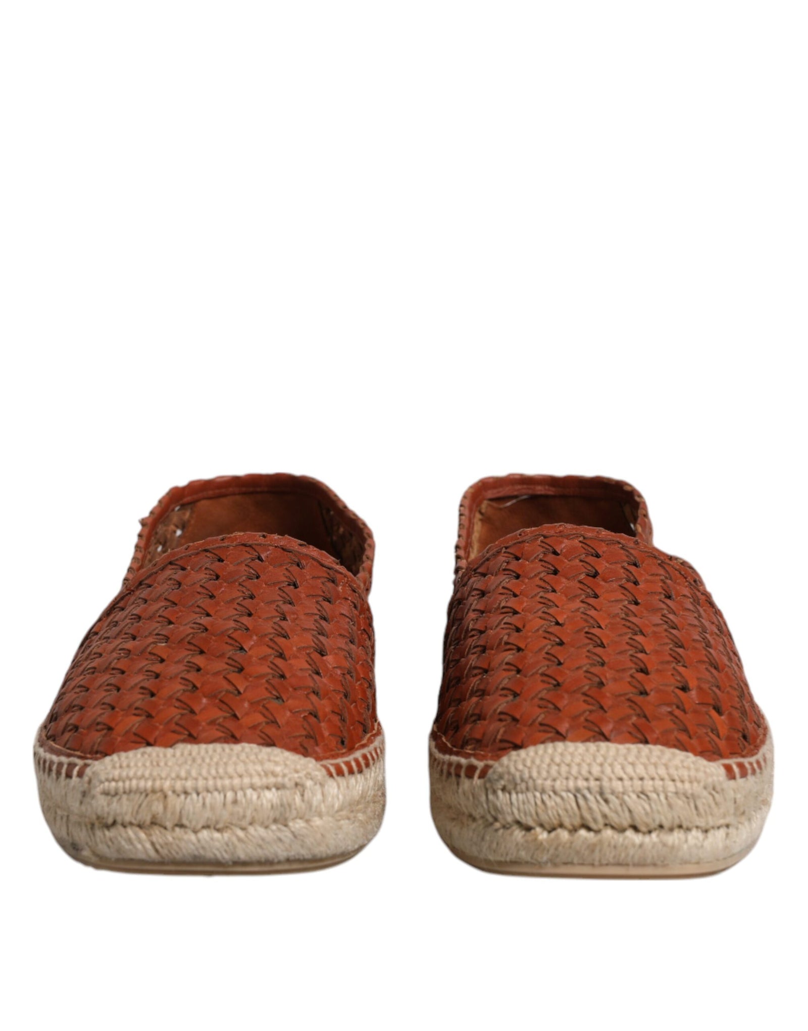 Espadrilles en cuir tressé marron Dolce &amp; Gabbana pour homme