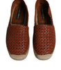 Dolce & Gabbana Maroon Woven Leather Men Espadrille Shoes