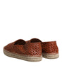 Dolce & Gabbana Maroon Woven Leather Men Espadrille Shoes